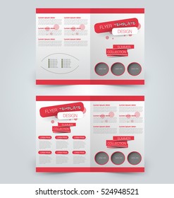 Abstract flyer design background. Brochure template. Can be used for magazine cover, business mockup, education, presentation, report.  Red color.