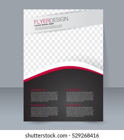 Abstract flyer design background. Brochure template. For magazine cover, business mockup, education, presentation, report. Vector illustration. Black and red color.