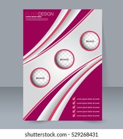 Abstract flyer design background. Brochure template. For magazine cover, business mockup, education, presentation, report. Vector illustration. Pink color.