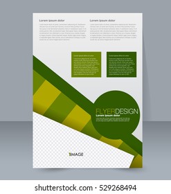 Abstract flyer design background. Brochure template. For magazine cover, business mockup, education, presentation, report. Vector illustration. Green color.