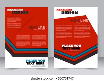 Abstract flyer design background. Brochure template. Annual report cover. Can be used for magazine, business mockup set, education, presentation. Vector illustration a4 size.  Red and blue color.