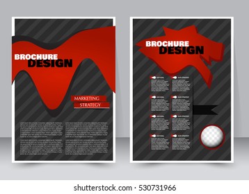 Abstract flyer design background. Brochure template. Annual report cover. Can be used for magazine, business mockup set, education, presentation. Vector illustration a4 size.  Red and black color.