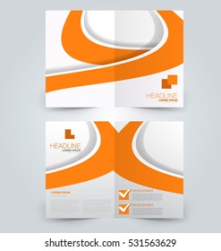 Abstract flyer design background. Brochure template. Can be used for magazine cover, business mockup, education, presentation, report. Orange color.