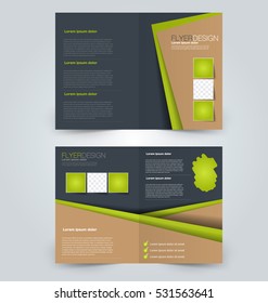 Abstract flyer design background. Brochure template. Can be used for magazine cover, business mockup, education, presentation, report. Green and grey color.