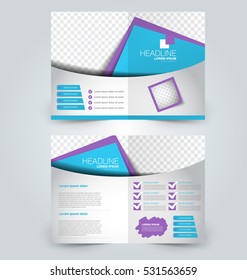 Abstract flyer design background. Brochure template. Can be used for magazine cover, business mockup, education, presentation, report. Blue and purple color.