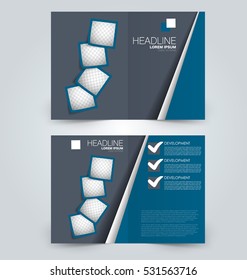 Abstract flyer design background. Brochure template. Can be used for magazine cover, business mockup, education, presentation, report. Blue color.