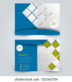 Abstract flyer design background. Brochure template. Can be used for magazine cover, business mockup, education, presentation, report. Blue and green color.
