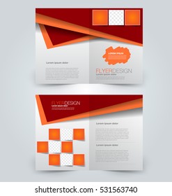 Abstract flyer design background. Brochure template. Can be used for magazine cover, business mockup, education, presentation, report. Orange and red color.