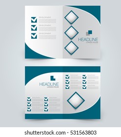 Abstract flyer design background. Brochure template. Can be used for magazine cover, business mockup, education, presentation, report. Blue color.