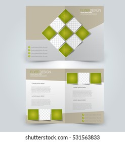 Abstract flyer design background. Brochure template. Can be used for magazine cover, business mockup, education, presentation, report. Green color.