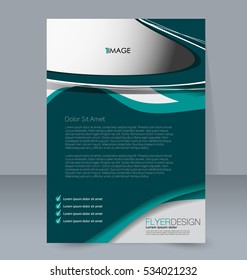 Abstract flyer design background. Brochure template. For magazine cover, business mockup, education, presentation, report. Vector illustration. Green color