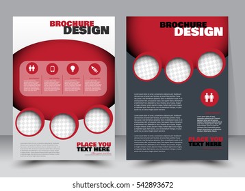 Abstract flyer design background. Brochure template. Annual report cover. Can be used for magazine, business mockup set, education, presentation. Vector illustration a4 size.  Red and black color.