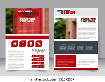 Abstract flyer design background. Brochure template. Annual report cover. Can be used for magazine, business mockup set, education, presentation. Vector illustration a4 size.  Red color