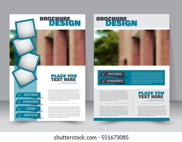 Abstract flyer design background. Brochure template. Annual report cover. Can be used for magazine, business mockup set, education, presentation. Vector illustration a4 size.  Blue color