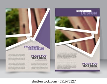 Abstract flyer design background. Brochure template. Annual report cover. Can be used for magazine, business mockup set, education, presentation. Vector illustration a4 size.  Purple color