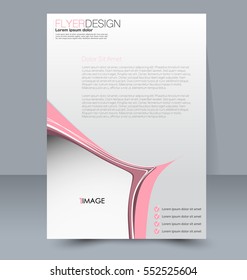 Abstract flyer design background. Brochure template. For magazine cover, business mockup, education, presentation, report. Vector illustration. Pink color.