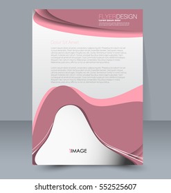 Abstract flyer design background. Brochure template. For magazine cover, business mockup, education, presentation, report. Vector illustration. Pink color.