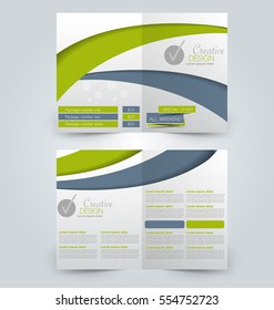 Abstract flyer design background. Brochure template. Can be used for magazine cover, business mockup, education, presentation, report.  Green color