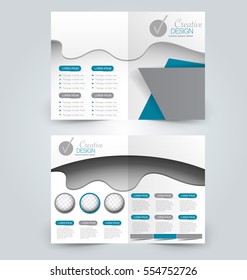Abstract flyer design background. Brochure template. Can be used for magazine cover, business mockup, education, presentation, report.  Blue color
