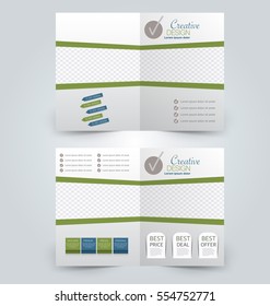 Abstract flyer design background. Brochure template. Can be used for magazine cover, business mockup, education, presentation, report.  Green and blue color