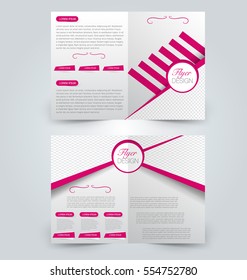 Abstract flyer design background. Brochure template. Can be used for magazine cover, business mockup, education, presentation, report.  Pink color