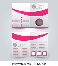 Abstract flyer design background. Brochure template. Can be used for magazine cover, business mockup, education, presentation, report.  Pink color