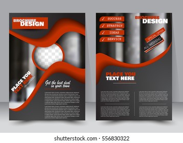 Abstract flyer design background. Brochure template. Annual report cover. Can be used for magazine, business mockup set, education, presentation. Vector illustration a4 size.  Red and black color