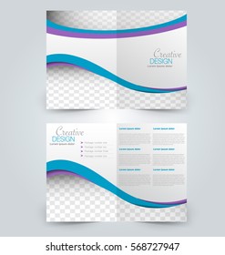 Abstract flyer design background. Brochure template. Can be used for magazine cover, business mockup, education, presentation, report.  Blue and purple color.