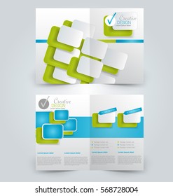 Abstract flyer design background. Brochure template. Can be used for magazine cover, business mockup, education, presentation, report.  Blue and green color.