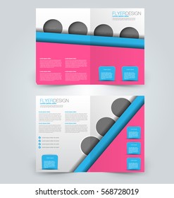 Abstract flyer design background. Brochure template. Can be used for magazine cover, business mockup, education, presentation, report. Pink and blue color.