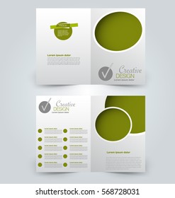Abstract flyer design background. Brochure template. Can be used for magazine cover, business mockup, education, presentation, report.  Green color.