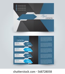 Abstract flyer design background. Brochure template. Can be used for magazine cover, business mockup, education, presentation, report.  Blue color.