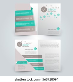 Abstract flyer design background. Brochure template. Can be used for magazine cover, business mockup, education, presentation, report.  Green color.