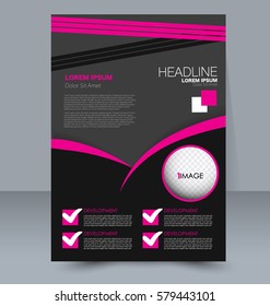 Abstract flyer design background. Brochure template. For magazine cover, business mockup, education, presentation, report. Vector illustration. Pink color.