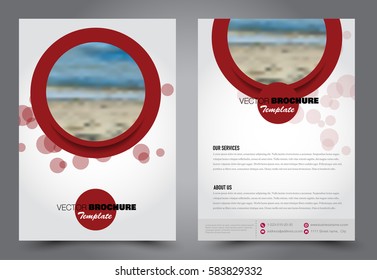Abstract flyer design background. Brochure template. Annual report cover. Can be used for magazine, business mockup set, education, presentation. Vector illustration a4 size.  Red color