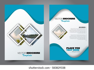 Abstract flyer design background. Brochure template. Annual report cover. Can be used for magazine, business mockup set, education, presentation. Vector illustration a4 size.  Blue color