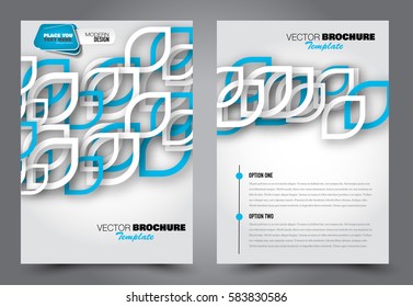 Abstract flyer design background. Brochure template. Annual report cover. Can be used for magazine, business mockup set, education, presentation. Vector illustration a4 size.  Blue color