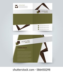 Abstract flyer design background. Brochure template. Can be used for magazine cover, business mockup, education, presentation, report. Green color.
