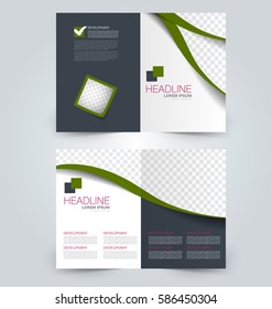 Abstract flyer design background. Brochure template. Can be used for magazine cover, business mockup, education, presentation, report. Green color.