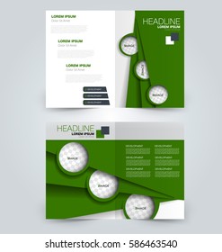 Abstract flyer design background. Brochure template. Can be used for magazine cover, business mockup, education, presentation, report. Green color