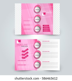 Abstract flyer design background. Brochure template. Can be used for magazine cover, business mockup, education, presentation, report. Pink color