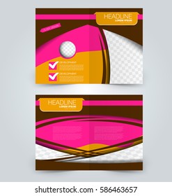 Abstract flyer design background. Brochure template. Can be used for magazine cover, business mockup, education, presentation, report. Pink, orange, brown color
