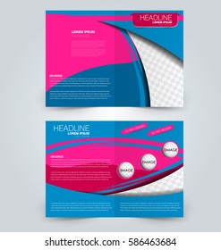 Abstract flyer design background. Brochure template. Can be used for magazine cover, business mockup, education, presentation, report. Pink and blue color