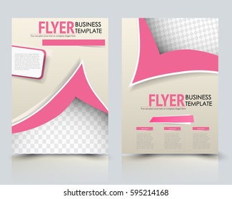 Abstract flyer design background. Brochure template. Annual report cover. For magazine, business, education, presentation. Vector illustration a4 size.  Pink and yellow color