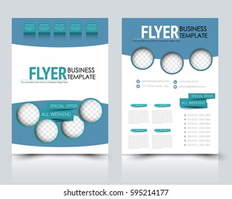 Abstract flyer design background. Brochure template. Annual report cover. For magazine, business, education, presentation. Vector illustration a4 size.  Blue and green color.