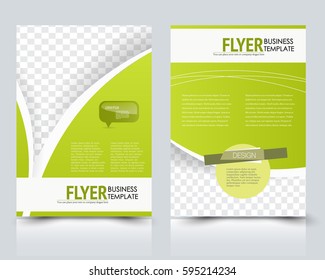 Abstract flyer design background. Brochure template. Annual report cover. For magazine, business, education, presentation. Vector illustration a4 size.  Green color