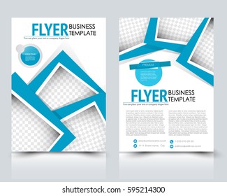 Abstract flyer design background. Brochure template. Annual report cover. For magazine, business, education, presentation. Vector illustration a4 size.  Blue color
