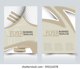 Abstract flyer design background. Brochure template. Annual report cover. For magazine, business, education, presentation. Vector illustration a4 size. Brown color