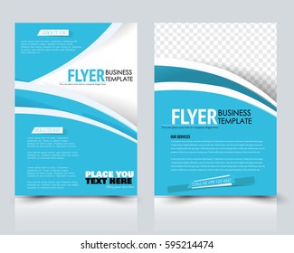 Abstract flyer design background. Brochure template. Annual report cover. For magazine, business, education, presentation. Vector illustration a4 size.  Blue color.