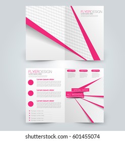 Abstract flyer design background. Brochure template. Can be used for magazine cover, business mockup, education, presentation, report. Pink color